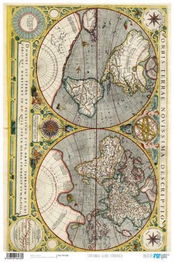 PFY-436 - PAPEL CARTONAJE MAPAS 2 - pack 12 ud.