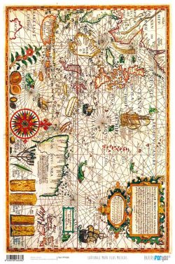 PFY-438 - PAPEL CARTONAJE MAPAS 4 - pack 12 ud.