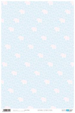 PFY-441 - PAPEL CARTONAJE ELEFANTE AZUL BEBE - pack 12 ud.