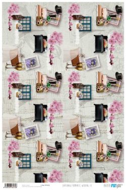 PFY-472 - PAPEL CARTONAJE ROMANTIC WEDDING III - pack 12 ud.