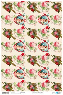 PFY-485 - PAPEL CARTONAJE SAN VALENTIN I - pack 12 ud.