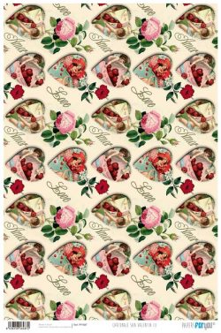 PFY-487 - PAPEL CARTONAJE SAN VALENTIN III - pack 12 ud.