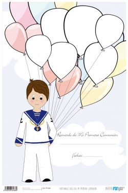 PFY-488 - PAPEL CARTONAJE HUELLAS COMUNION NIÑO - pack 12 ud.