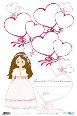 PFY-493 - PAPEL CARTONAJE HUELLAS COMUNION NIÑA - pack 12 ud.