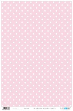 PFY-495 - PAPEL CARTONAJE CORAZON BLANCO-ROSA - pack 12 ud.