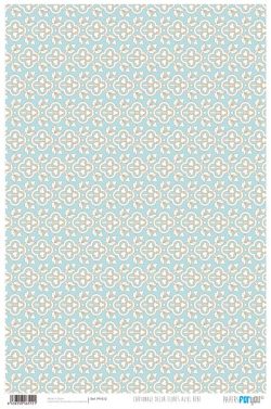 PFY-512 - PAPEL CARTONAJE DECOR FLORES AZUL - pack 12 ud.