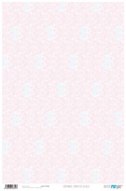 PFY-651 - PAPEL CARTONAJE ZAPATITOS AZULES-ROSA - pack 12 ud.