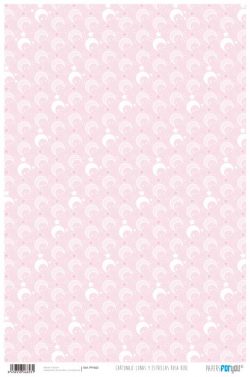 PFY-653 - PAPEL CARTONAJE LUNAS Y ESTRELLAS ROSA BEBE - pack 12 ud.