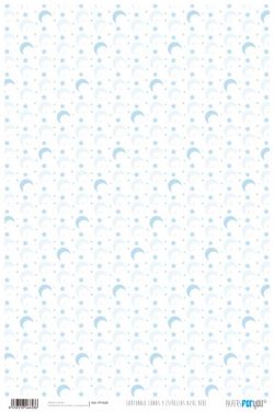 PFY-658 - PAPEL CARTONAJE LUNAS Y ESTRELLAS AZUL 2 - pack 12 ud.