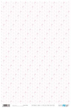 PFY-661 - PAPEL CARTONAJE LUNAS Y ESTRELLAS ROSA 2 - pack 12 ud.