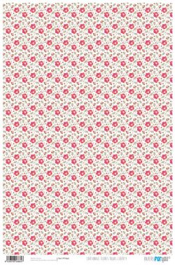 PFY-664 - PAPEL CARTONAJE FLORES ROJAS LIBERTY - pack 12 ud.