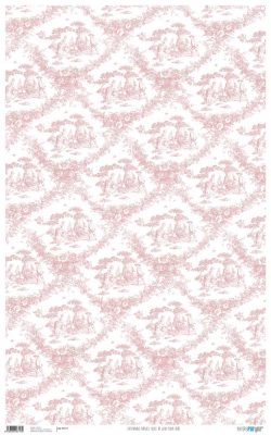 PFY-717 - PAPEL CARTONAJE BASICS TOIL DE JOUY ROSA BEBE  - pack 6 ud.