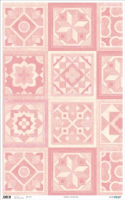 PFY-742 - PAPEL CARTONAJE BASICS AZULEJOS ROSA - pack 6 ud.