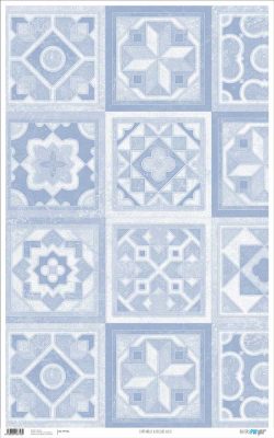 PFY-743 - PAPEL CARTONAJE BASICS AZULEJOS AZUL - pack 6 ud.