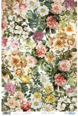 PFY-818 - PAPEL CARTONAJE TAPIZ FLORES - pack 12 ud.
