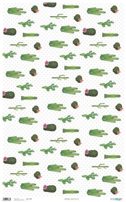 PFY-868 - PAPEL CARTONAJE GREEN CACTUS - pack 6 ud.