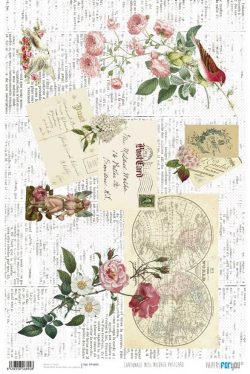 PFY-894 - PAPEL CARTONAJE MISS MILDRED POSTCARD - pack 12 ud.