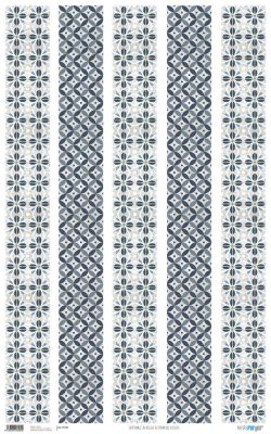 PFY-902 - PAPEL CARTONAJE AZULEJOS ALTERNADOS AZULES - pack 6 ud.