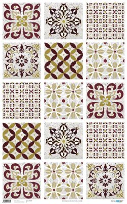 PFY-907 - PAPEL CARTONAJE AZULEJOS COMBIS CALIDOS - pack 6 ud.