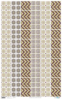 PFY-911 - PAPEL CARTONAJE AZULEJOS COMBIS CALIDOS  - pack 6 ud.