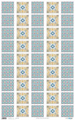 PFY-920 - PAPEL CARTONAJE AZULEJOS DUO MULTICOLOR II - pack 6 ud.