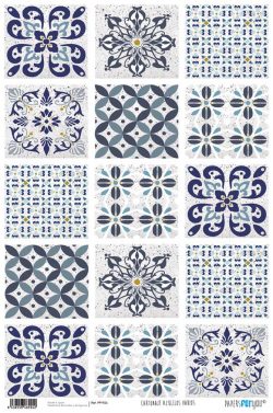 PFY-924 - PAPEL CARTONAJE CARTONAJE AZULEJOS - pack 12 ud.