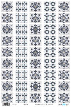 PFY-928 - PAPEL CARTONAJE AZULEJOS DUO II AZULES - pack 12 ud.