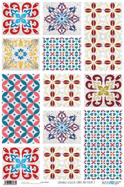 PFY-937 - PAPEL CARTONAJE AZULEJOS - pack 12 ud.