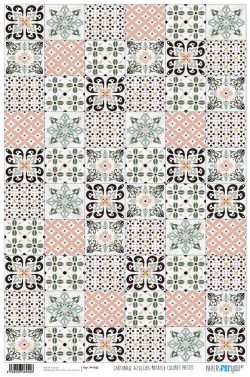 PFY-942 - PAPEL CARTONAJE AZULEJOS  - pack 12 ud.