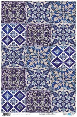 PFY-943 - PAPEL CARTONAJE AZULEJOS VARIOS I - pack 12 ud.