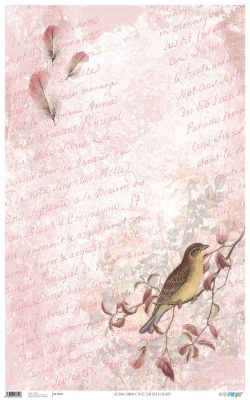 PFY-951 - PAPEL CARTONAJE ROMANTIC BIRD & FEATHERS