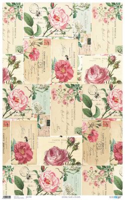 PFY-952 - PAPEL CARTONAJE FLOWERS & POSTCARDS