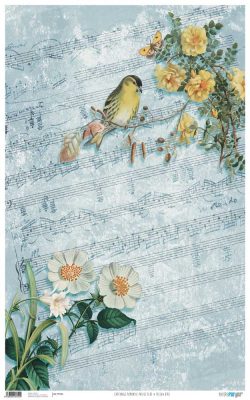 PFY-954 - PAPEL CARTONAJE ROMANTIC YELLOW BIRD
