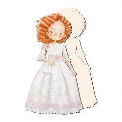 SILU-23 - SILUETA CHOPO 20CM CON PEANA NIÑA PELIRROJA - pack 3ud.