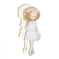 SILU-27 - SILUETA CHOPO 20CM CON PEANA NIÑA RUBIA - pack 3ud.