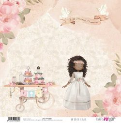 PFY-2582 - Papel Scrap doble cara 180gr 12"x12" (Un Día De Ilusión Niña Morenita) - pack 12 ud.