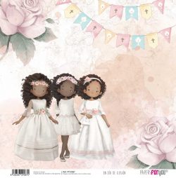 PFY-2587 - Papel Scrap doble cara 180gr 12"x12" (Un Día De Ilusión Niña Morenita) - pack 12 ud.