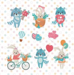 PFY-2861 - PAPEL SCRAP RACOON FANTASY - pack 12 ud.