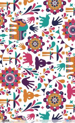 PFY-3051 - PAPEL ARROZ 54X33 COLORES DEL MUNDO ELEFANTES - pack 6 ud.