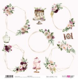 PFY-3171 - PAPEL SCRAP BOHO WEDDING STYLE- pack 12 ud.