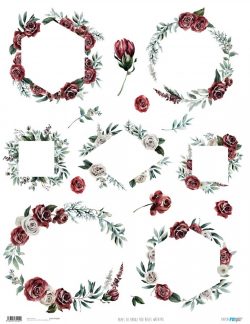 PFY-3209 - PAPEL ARROZ 54X70 RED ROSES WREATHS-pack 6 ud.