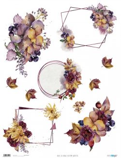 PFY-3214 - PAPEL ARROZ 54X70 AUTUMN WREATHS-pack 6 ud.