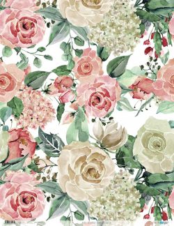 PFY-3217 - PAPEL ARROZ 54X70 BUNCH OF ROSES-pack 6 ud.