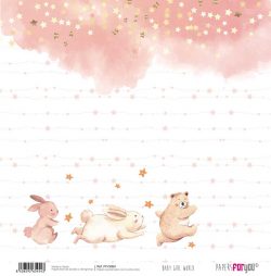 PFY-3454 - PAPEL SCRAP BABY GIRL WORLD - pack 12 ud.