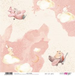 PFY-3455 - PAPEL SCRAP BABY GIRL WORLD - pack 12 ud.
