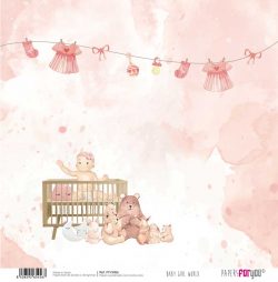 PFY-3456 - PAPEL SCRAP BABY GIRL WORLD - pack 12 ud.