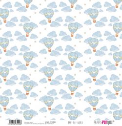 PFY-3558 - PAPEL SCRAP VELLUM BABY BOY  WORLD 160g - pack 12 ud.