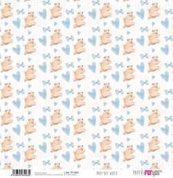 PFY-3563 - PAPEL SCRAP VELLUM BABY BOY  WORLD 160g - pack 12 ud.