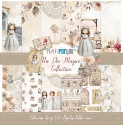 PFY-3564 - COLECCION SCRAP UN DIA MAGICO NIÑA MORENA 10 PAPELES - pack 3 uds.