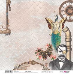 PFY-3407 - PAPEL SCRAP STEAMPUNK RETRO STYLE - pack 12 ud.